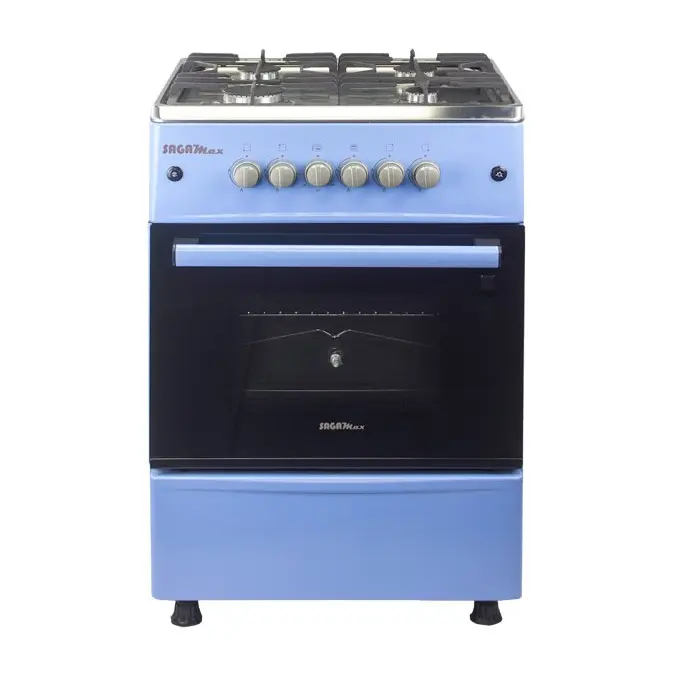 Cuisinière à gaz SAMPRA 50x50 4 feux bleu océan avec allumage automatique