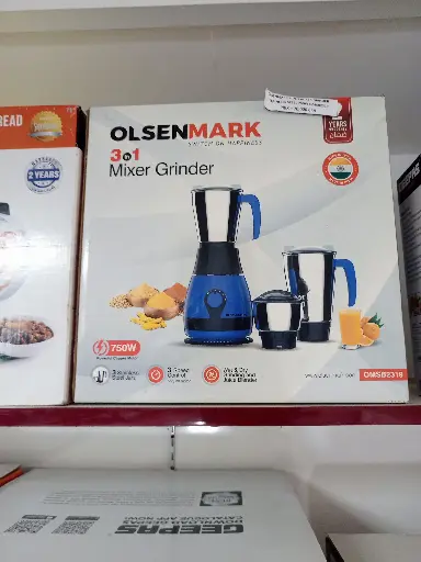 Olsenmark Mixeur broyeur 3 en 1 acier inoxydable