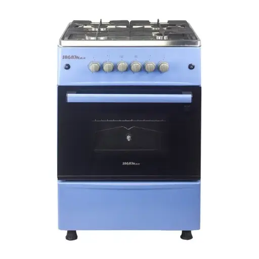 Cuisinière à gaz SAMPRA 50x50 4 feux bleu océan avec allumage automatique